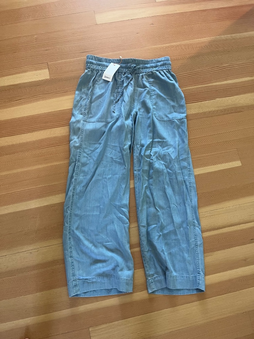 Pull-On Tencel Chambray Pants M Light Indigo NWT - Picture 2 of 5